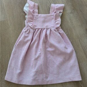 Zara Pink and White Pleated Sundress